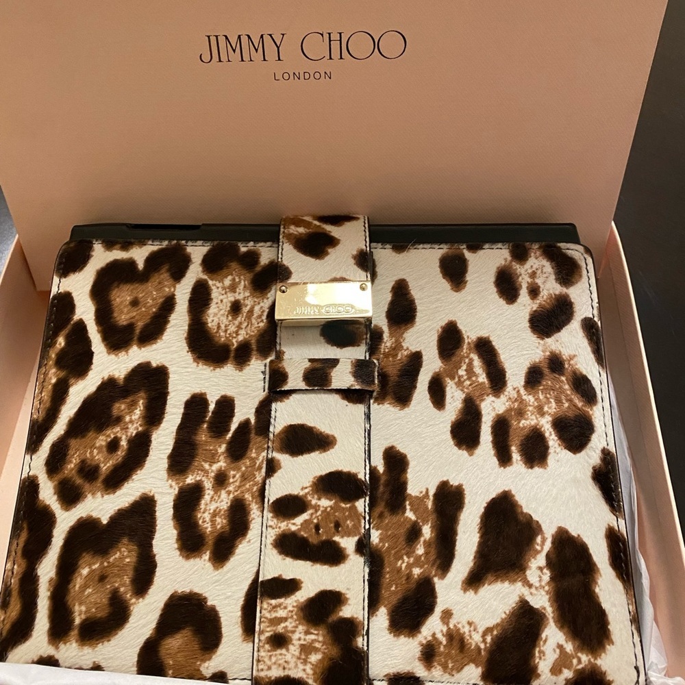 Jimmy Choo IPad Cover Case Cow Hide Calf Hair Leather Like New